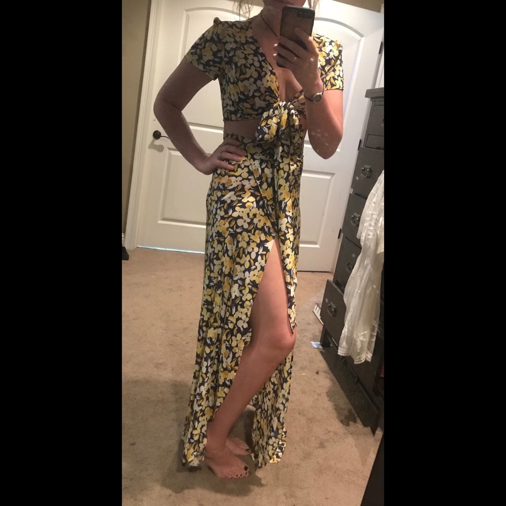 Crop top, maxi skirt set